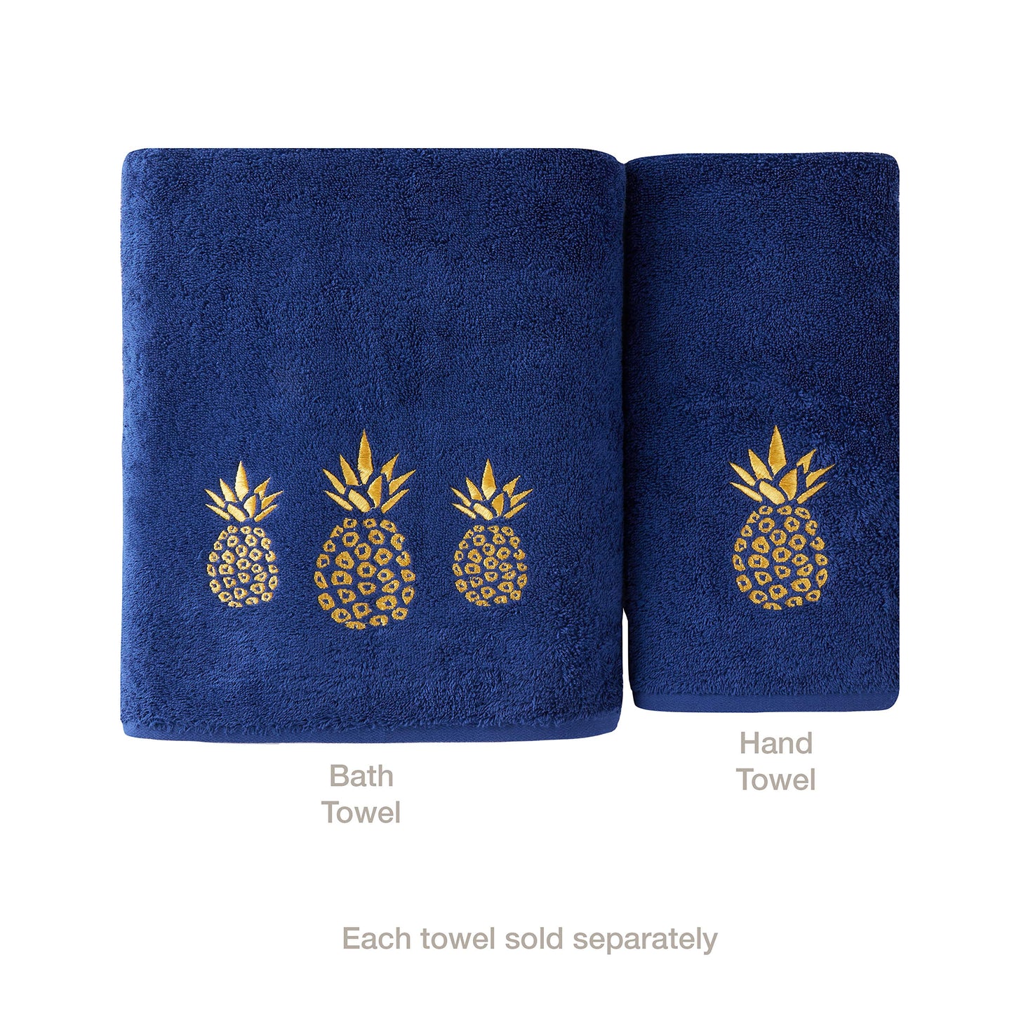 SKL Home by Saturday Knight Ltd. Gilded Pineapple Bath Towel, Navy