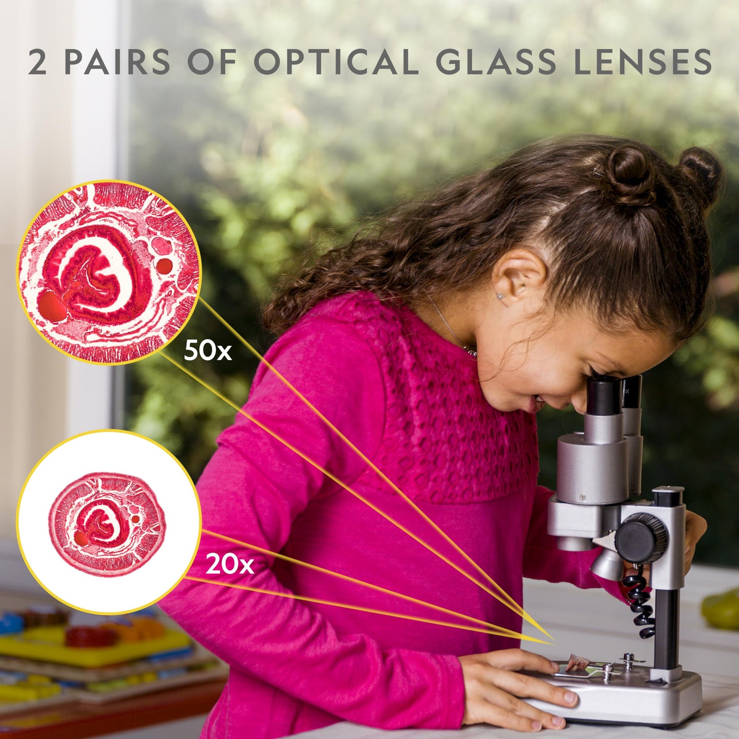 National Geographic Dual LED Kids Microscope – 50+ Pc Science Kit with Prepared & Blank Slides, Biology STEM Set for Ages 8–12, Exclusive