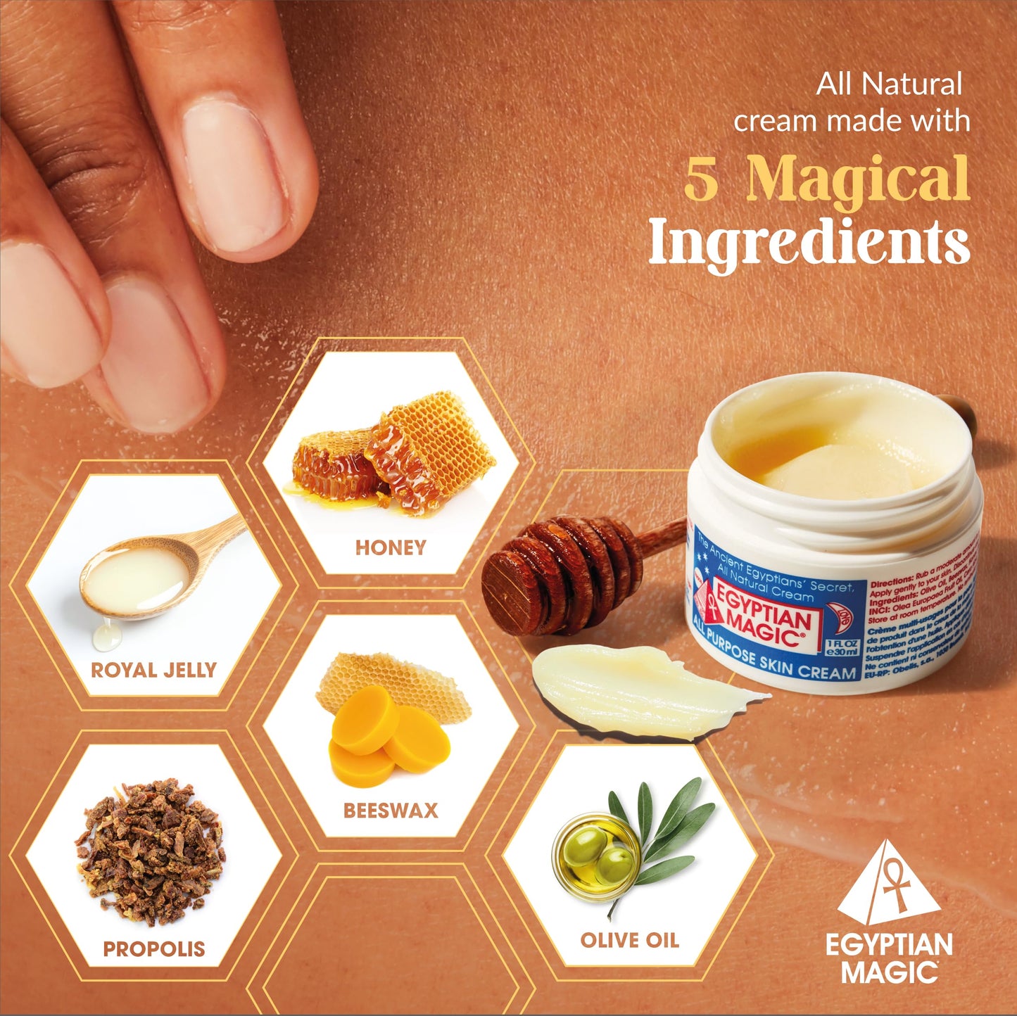 Egyptian Magic - All Purpose Face, Body, and Dry Skin Moisturizing Cream, Skin Protectant for Women & Men, Eczema Care Healing Balm, Scar Treatment