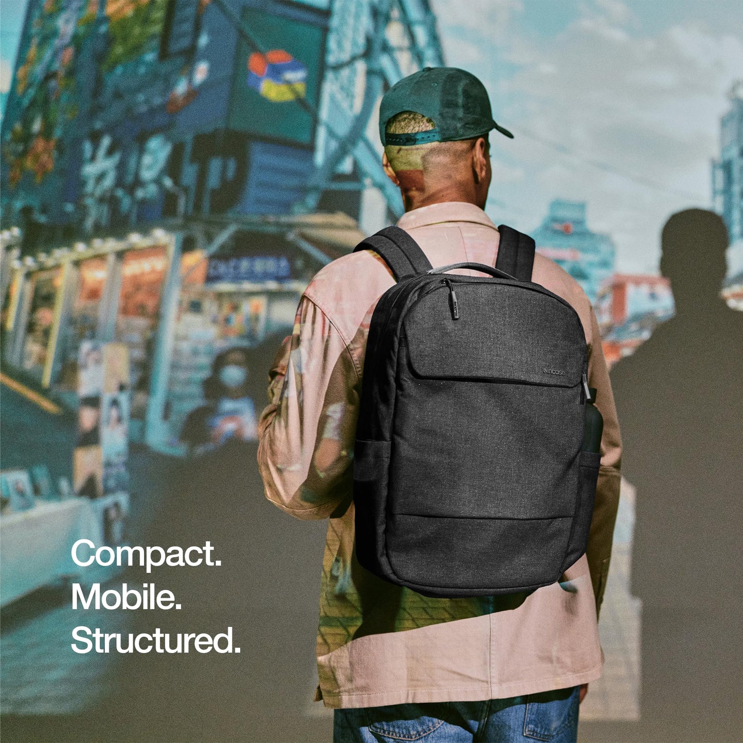 Incase Crosstown Backpack - 20L Everyday Laptop Backpack for Work, Travel - 16" Faux Fur Laptop Sleeve, External Front Pocket, Water Bottle Pockets, Travel Pass Through - Black