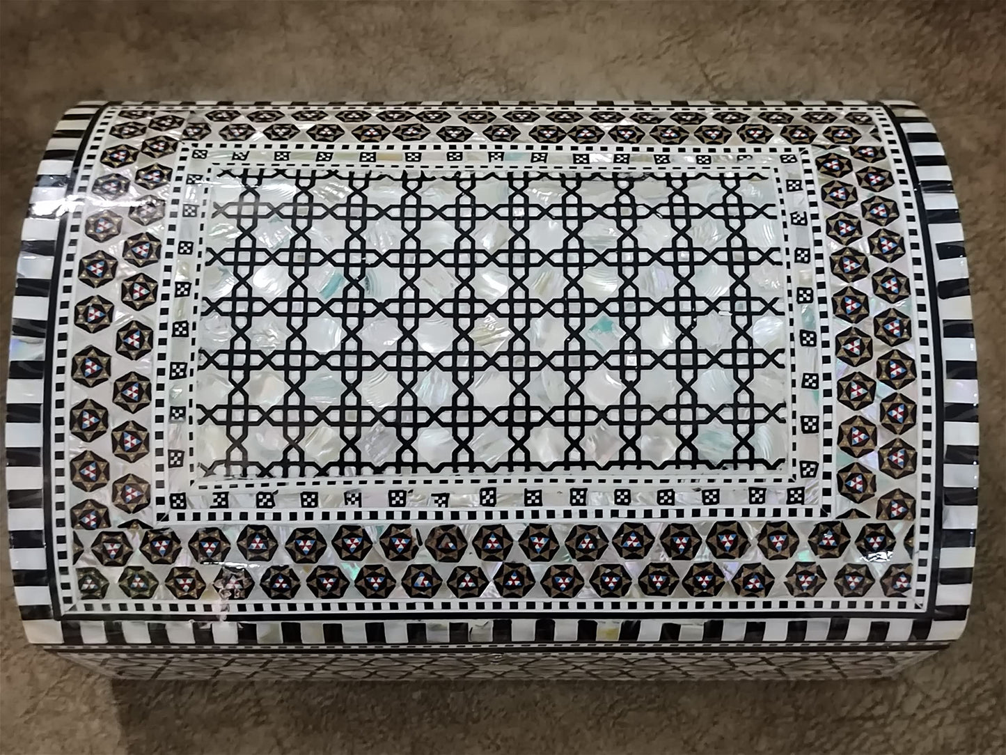 Handmade Egyptian Jewelry Box - Mother of Pearl Inlay - Decorative Wooden Trinket Box for Women Oriental Keepsake Storage Organizer ((11" x 7.2" x…