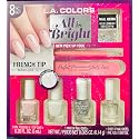 L.A. Colors All Is Bright 8pc French Tip Mancure Set, Gem Pick UP Tool, Nail Gems, French Tip Nail Guide, Beige Beauty & Personal Care L.A. COLORS