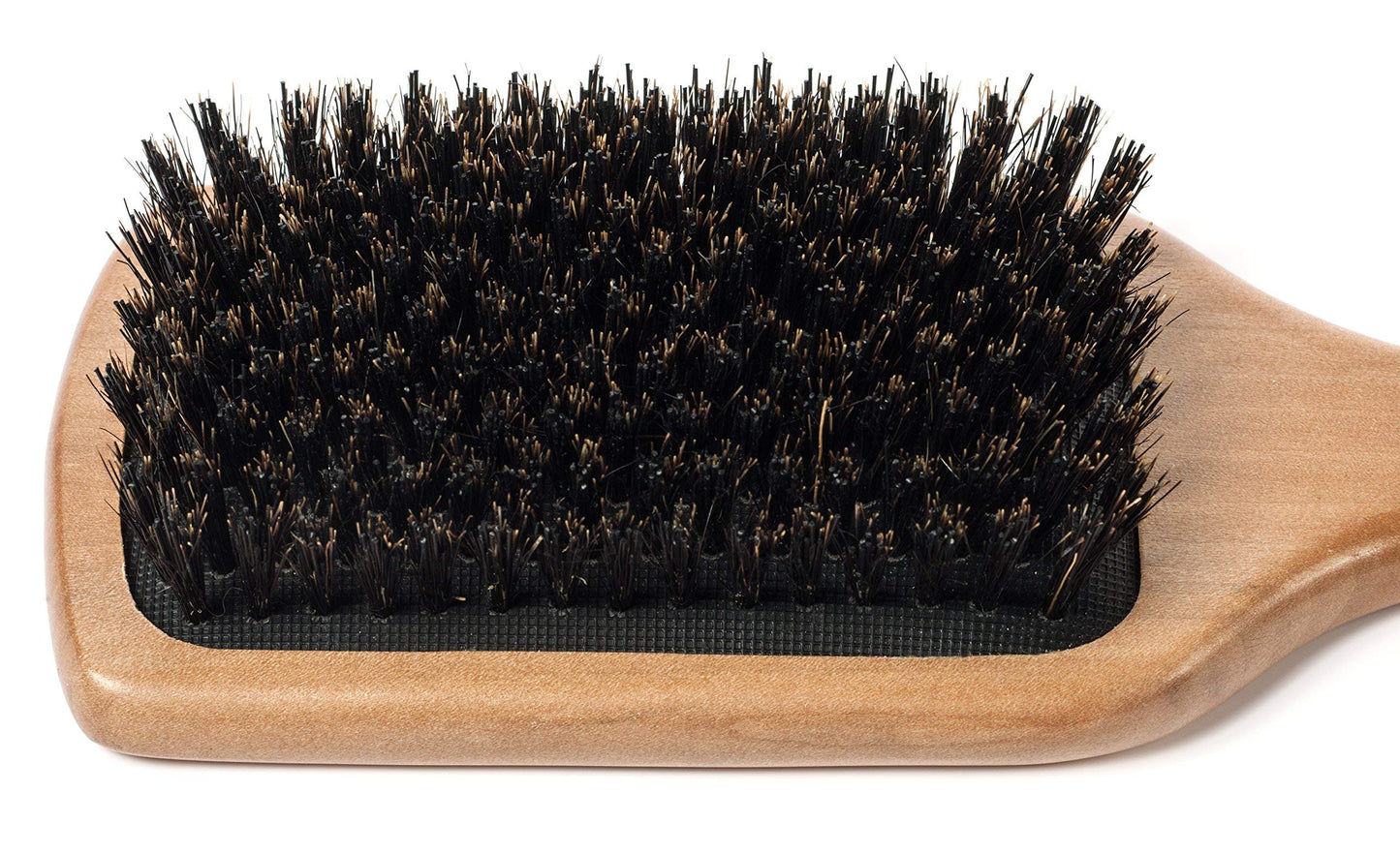 GranNaturals Boar Bristle Smoothing Hair Brush for Women and Men - Medium/Soft Bristles - Natural Wooden Large Flat Square Paddle Hairbrush for Fine