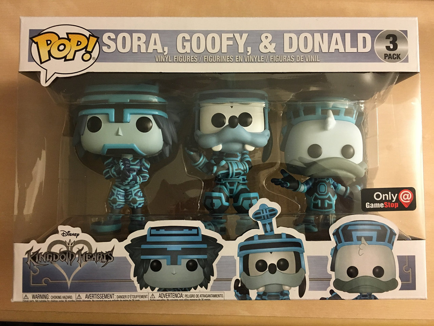 Pop! Disney Kingdom Hearts Sora, Goofy, & Donald Tron Suits (Gamestop Exclusive)