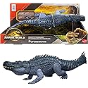 Mattel Jurassic World Rebirth Gigantic Thrashers Dinosaur Figure, Purussaurus Large Species Toy, 2 Rampage Attacks, Digital Play