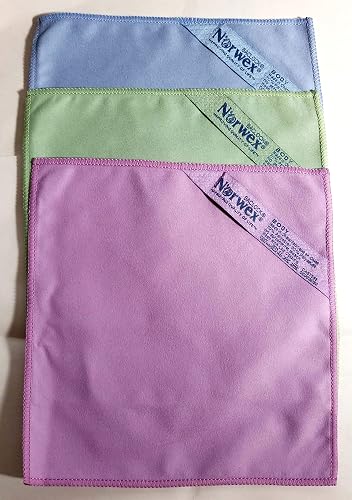 Norwex Suede Mke-up Remover Face Cloth Set),blue, purple and green (Pack of 3)