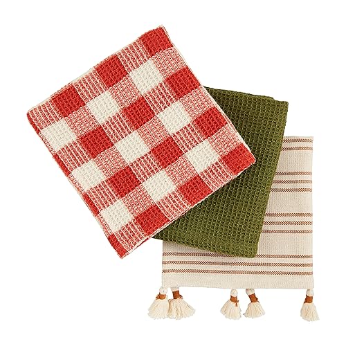 Mud Pie Cotton Towel Set, Orange, 14" x 21"