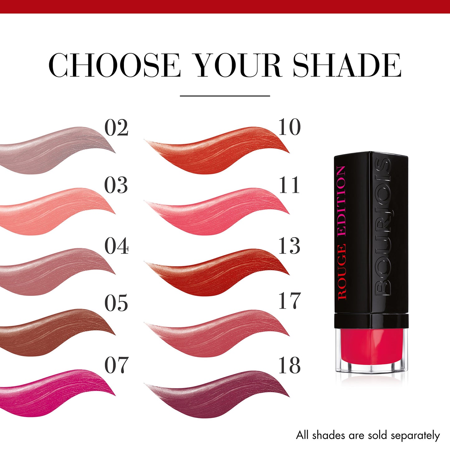 Bourjois Rouge Edition Lipstick for Women, No. 11 Fraise Remix, 0.12 Ounce