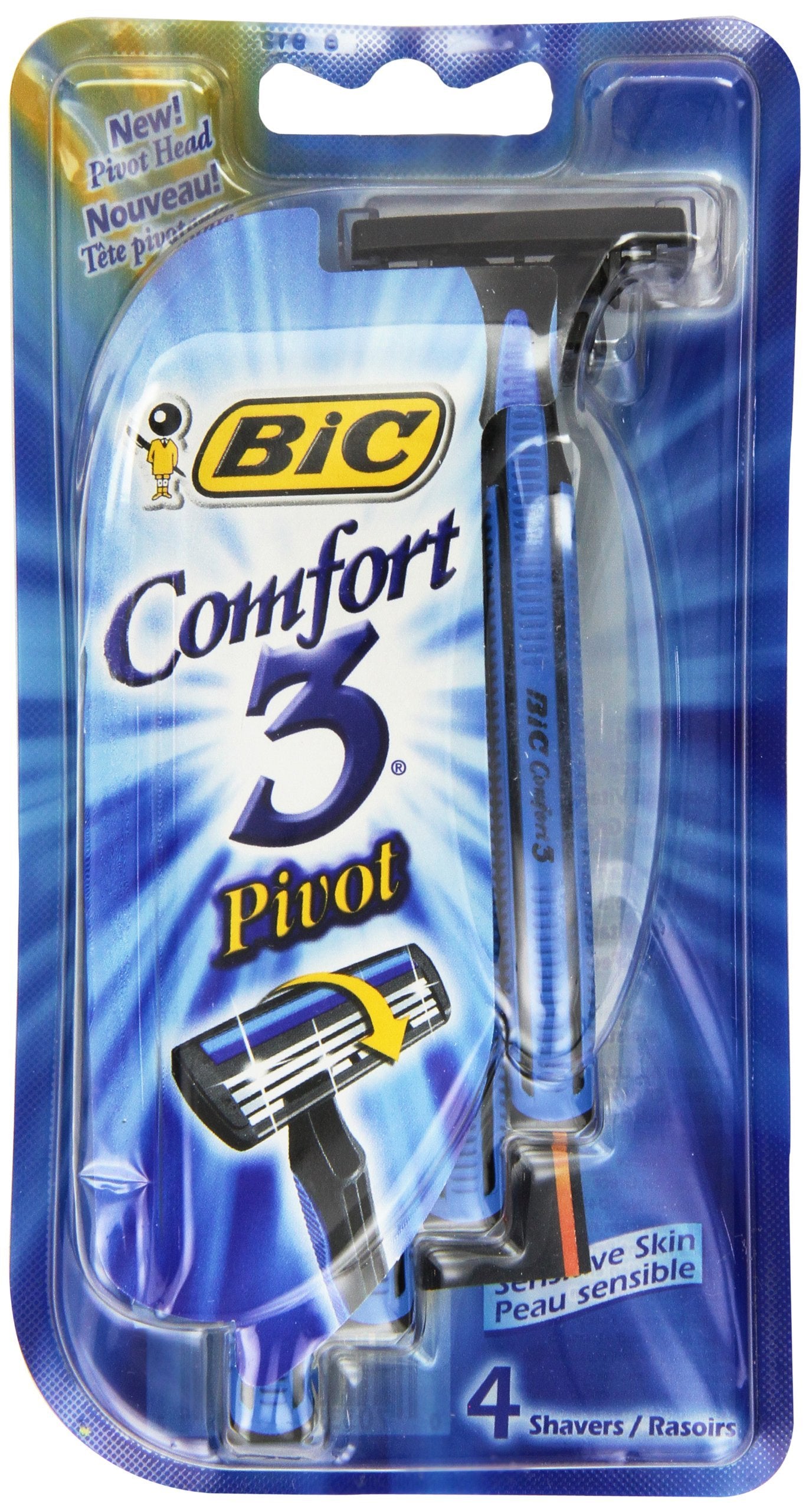 BIC Comfort 3 Disposable Shaver, Men, 4 Count Beauty and Personal Care BIC