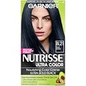 Garnier Nutrisse Ultra Color Nourishing Hair Color Creme, BL21 Blue Black (Packaging May Vary)