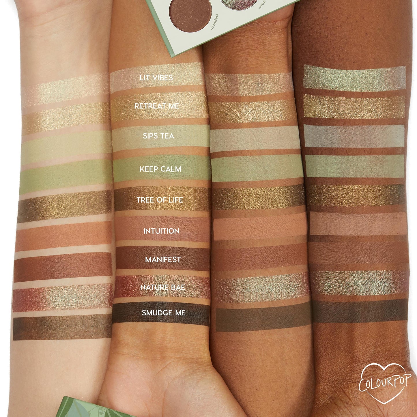 ColourPop Sage the Day Eyeshadow Palette - Sage & Olive Palette with Metallic and Matte Finishes - High-Pigment Eye Makeup with a Long-Wearing Formula