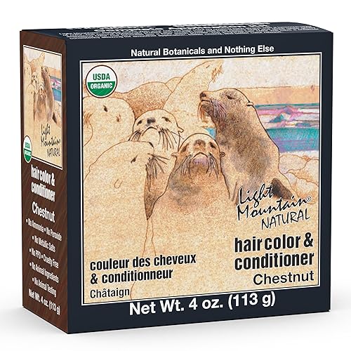 Light Mountain Natural Hair Color And Conditioner - Chestnut - 4 Fl Oz With Pack of Hair Clips