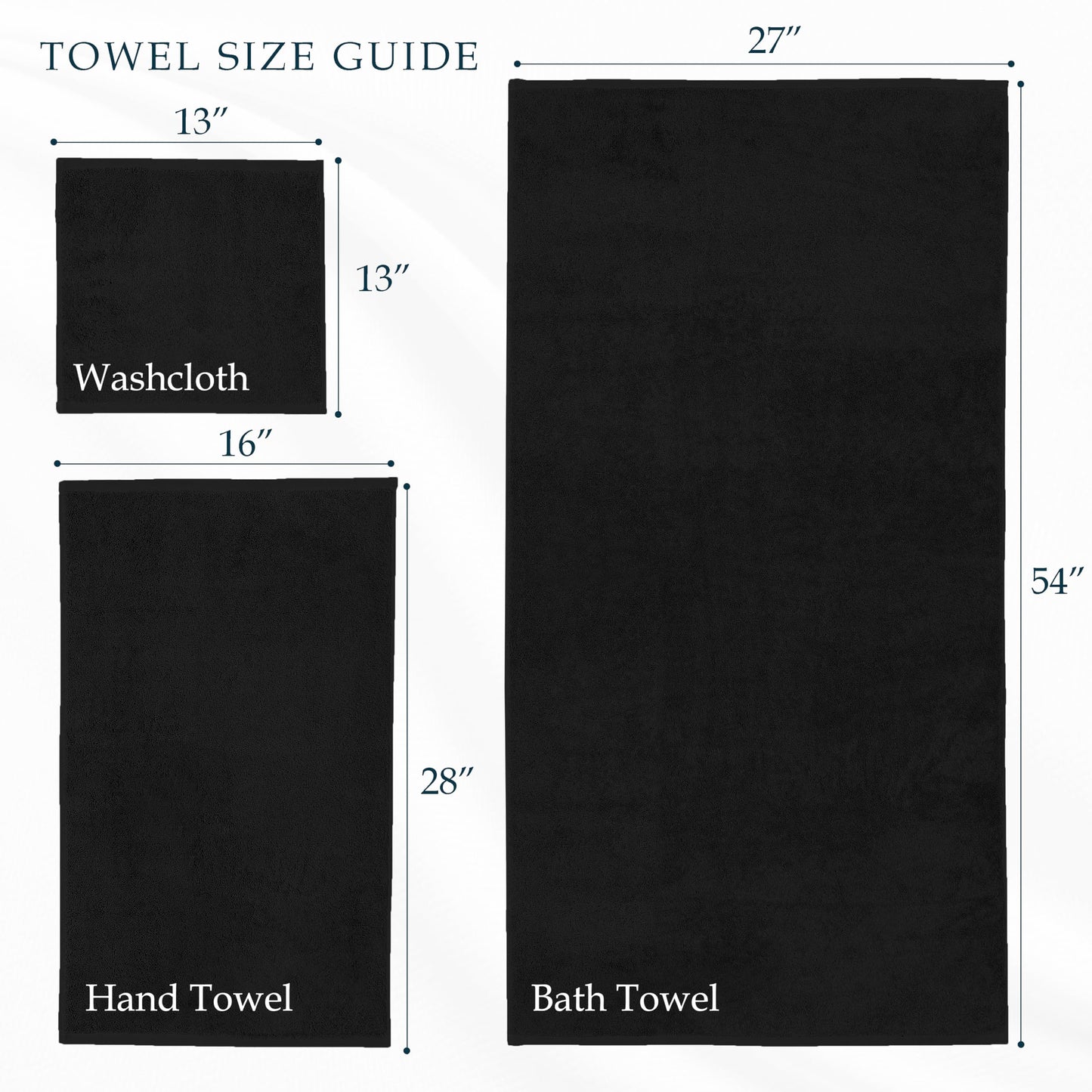 Mocassi Luxury 100% Turkish Cotton 6-Piece Towel Set - Ultra Soft, Quick Dry Highly Absorbent Premium Spa Hotel Quality Bath Towels, Includes 2 Bath…