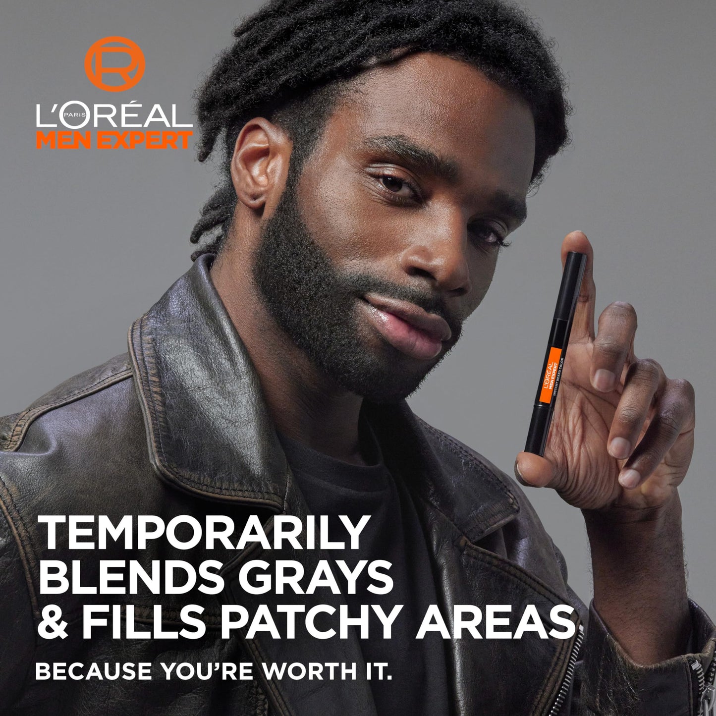 L’Oreal Paris Men Expert Instant Temporary Beard Color, Beard Filler for a Natural and Fuller-Looking Beard, 02 Natural Black, 0.05 Fl Oz