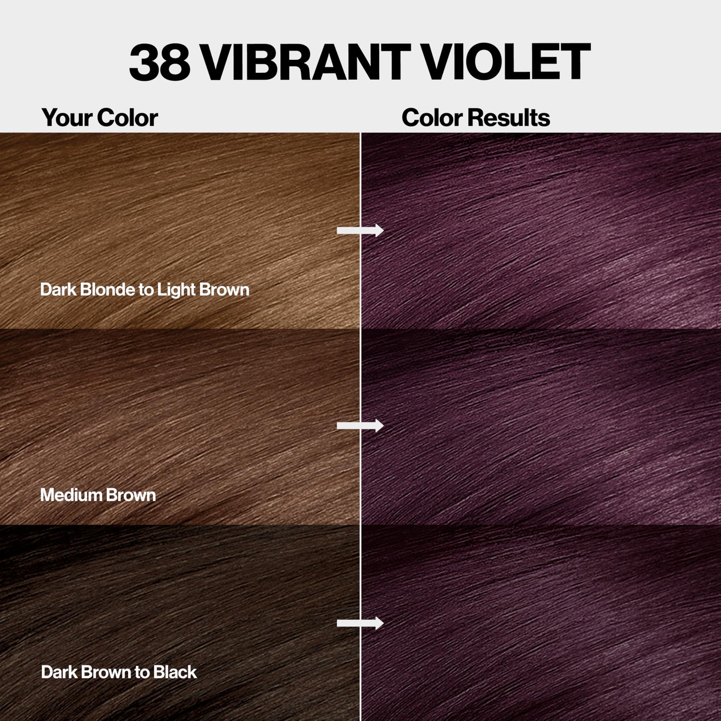 Revlon ColorSilk Permanent Hair Color with Bond Repair Complex, 38 Vibrant Violet, 3 pack