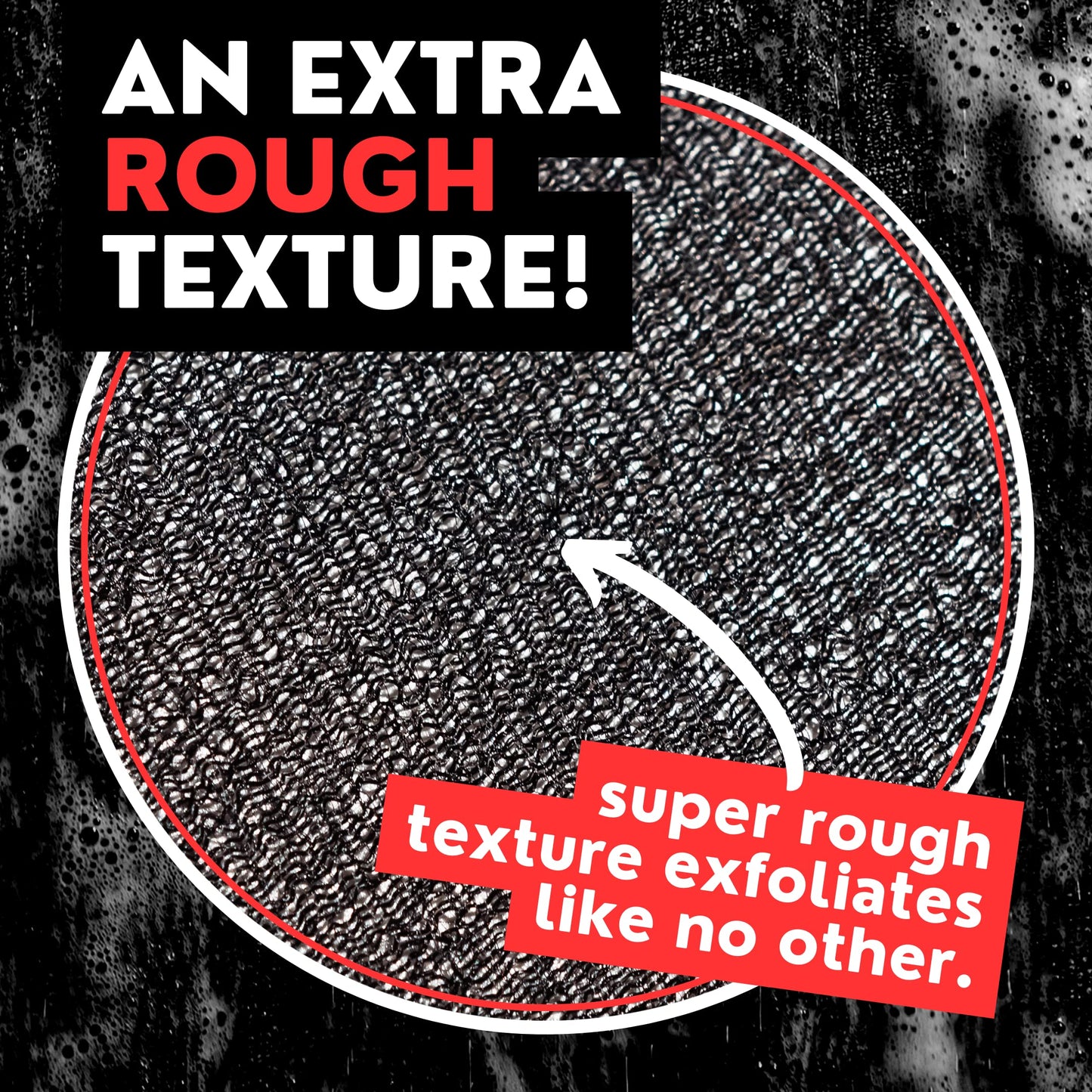 Extra Rough Exfoliating Washcloth - Extreme Body & Back Scrubber for Shower, Extra Long, Hygienic Exfoliator Wash Cloth, Men Or Women, 2 Count Pack, 1