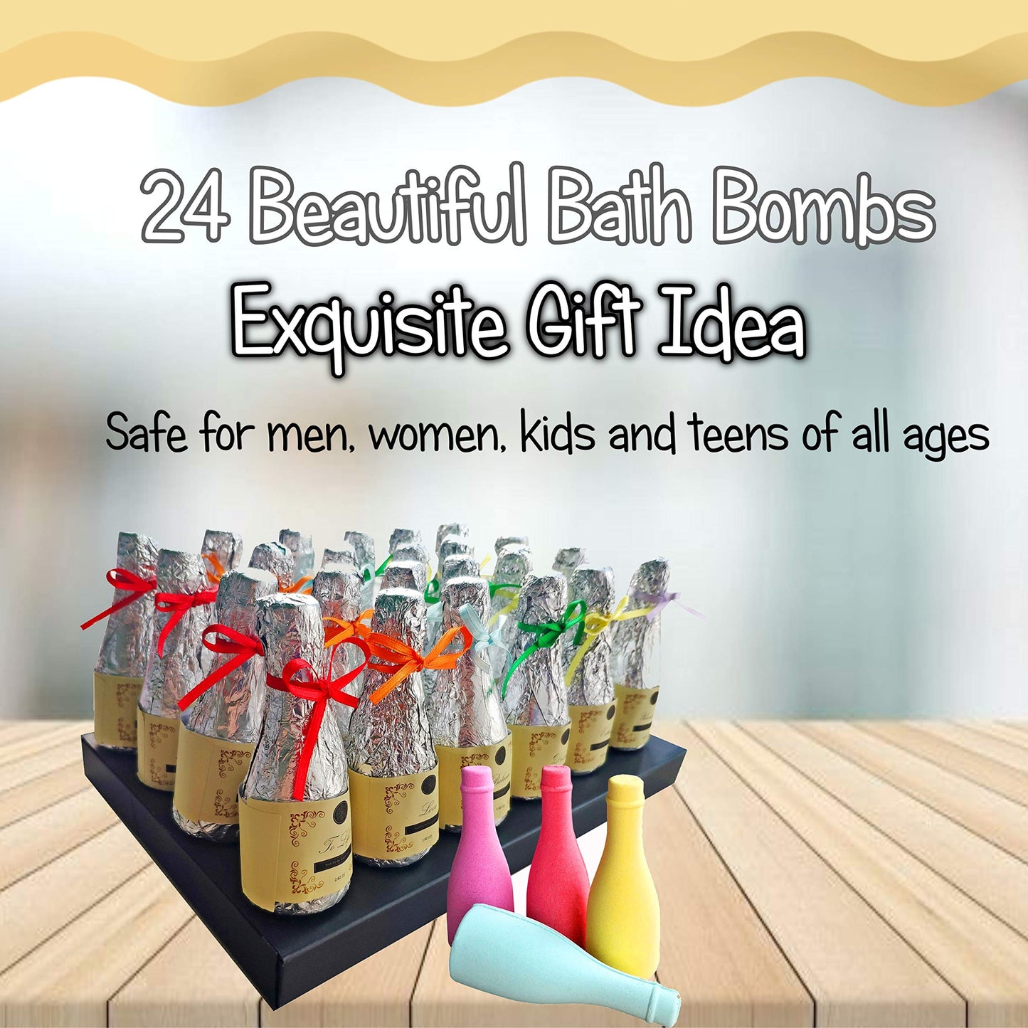 Bulk Organic Bath Bombs Gift Set. Wedding Favors & Party Favors for Adults. Dry Skin Moisturize Bath Balls Individually Wrapped Bath Bombs for Women…