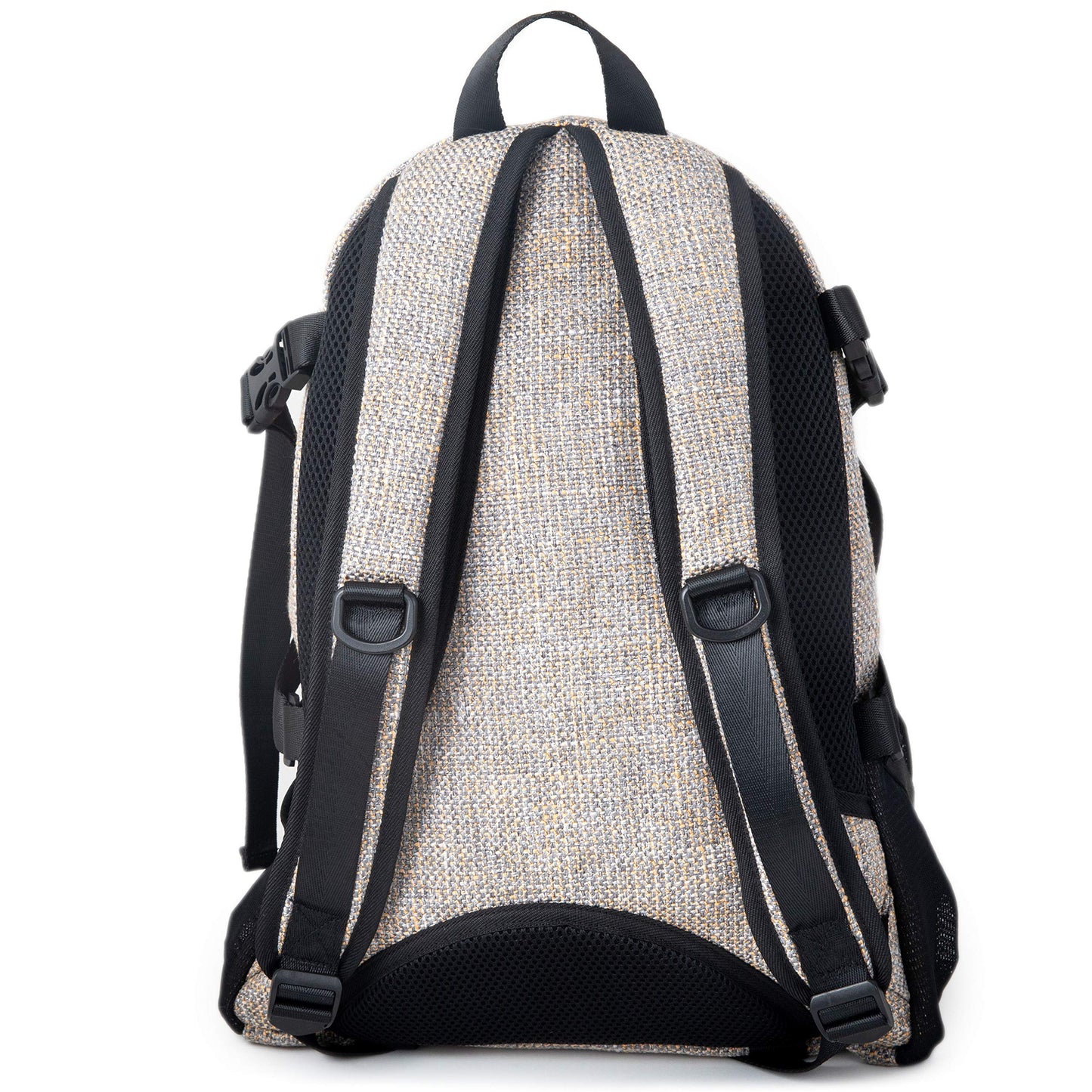 DIME BAGS Backpack For Travel, Durable Hempster Material, 9 Storage Compartments & 2 Side Bottle Pockets, Fits 17” Laptop, Adjustable Padded Straps, Hidden Internal Pocket (Sand)