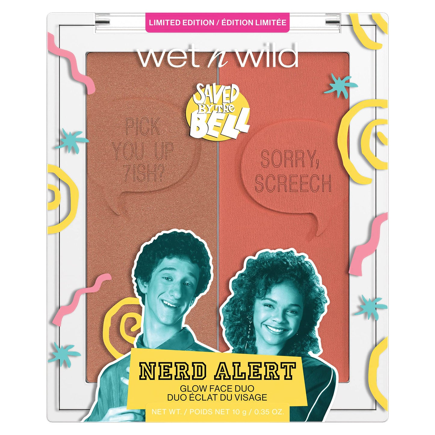 wet n wild Saved By The Bell Highlighter & Illuminator Duo, Radiant Shimmer Face Palette, Ultra-Reflective Micro-Pearls, Buildable Powder Formula