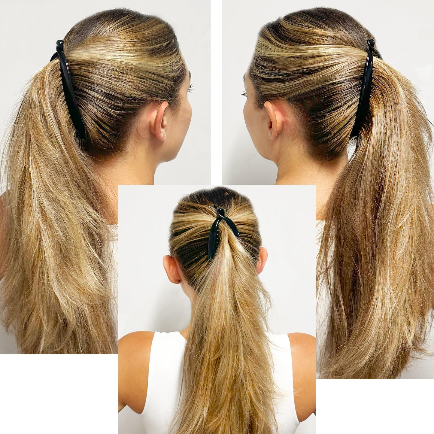 Camila Paris NV136 French Large Banana Clip Hair Comb, Flexible Banana Clips Hair for Thick Hair Ponytail Holder Interlocking Styling Clips for Women