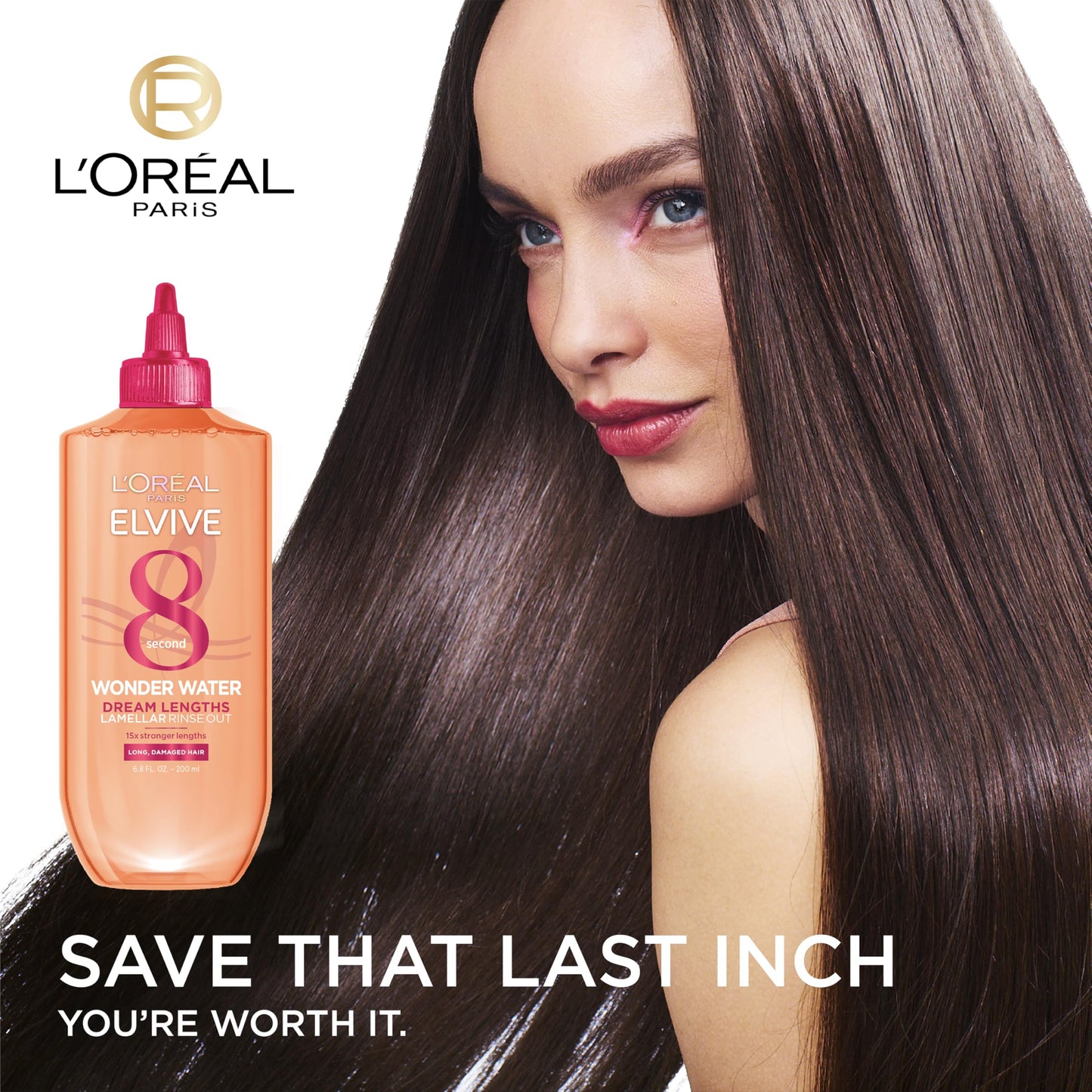 L'Oreal Paris Elvive Dream Lengths 8 Second Wonder Water Detangling Lamellar Rinse Out, 6.8 Ounce