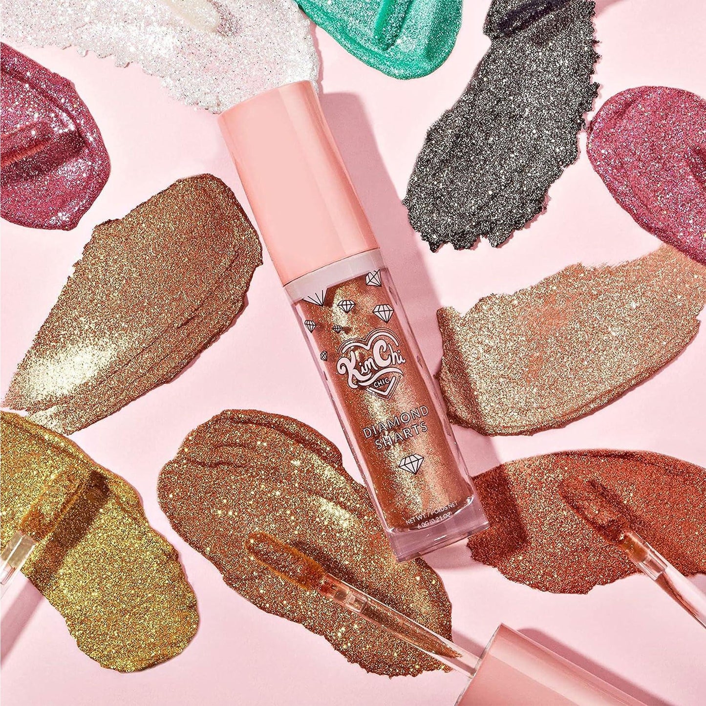 Kimchi Chic Beauty Diamond Sharts Liquid Glitter Eyeshadow, Cream Eyeshadow and Body Glitter Makeup, 0.21 fl oz - World Dominance