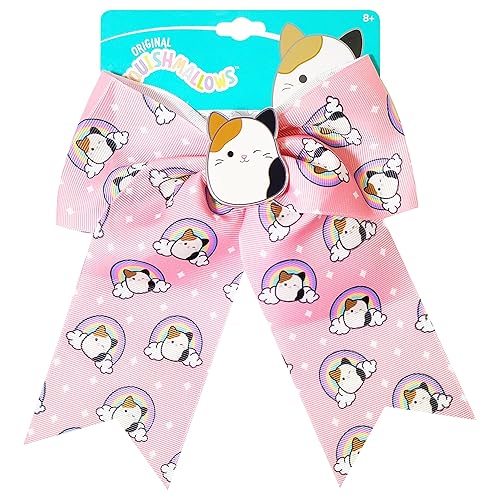 LUV HER Cute Squishmallows Hair Bows For Girls - One Large Squishmallows Printed Hair Bow with a Charm Featuring your Favorite Character - Alligator