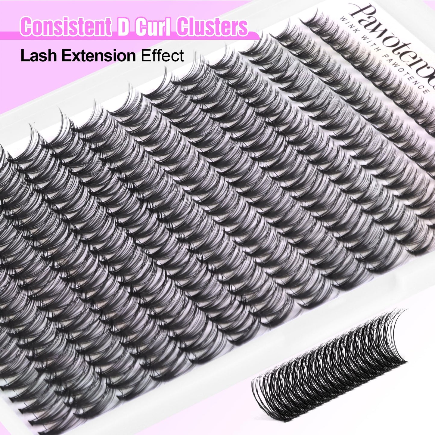 Pawotence Lash Extension Kit DIY 280pcs Individual Lash Clusters Kit 30D Cluster Eyelash Extensions Kit with Lash Bond and Seal, Lash Remover, Lash Beauty and Personal Care Pawotence