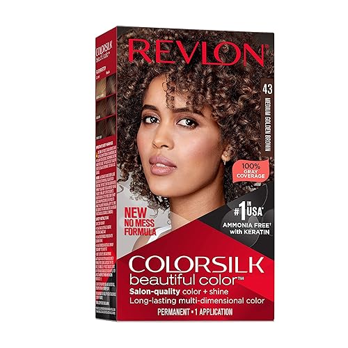Revlon Colorsilk Beautiful Color Permanent Hair Color, Long-Lasting High-Definition Color, Shine & Silky Softness with 100% Gray Coverage, Ammonia