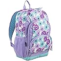 Eastsport Laptop Backpack, Multipurpose Casual Daypack, Triple Compartments Bookbag for College, Hiking, Work, 18 Inches, Purple Flowers