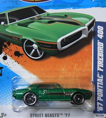 Hot Wheels 2011 Street Beasts '67 Pontiac Firebird 400 86/244, Green