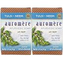 Auromere Ayurvedic Bar Soap, Tulsi Neem - Eco Friendly, Handmade, Vegan, Cruelty Free, Natural, Non GMO (2.75 oz), 2 pack