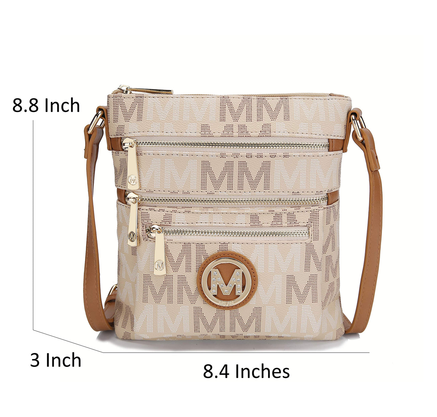 MKF Collection Female Crossbody Bag, Signature Vegan Leather Adjustable Strap Handbag Messenger bag Purse for women by Mia K