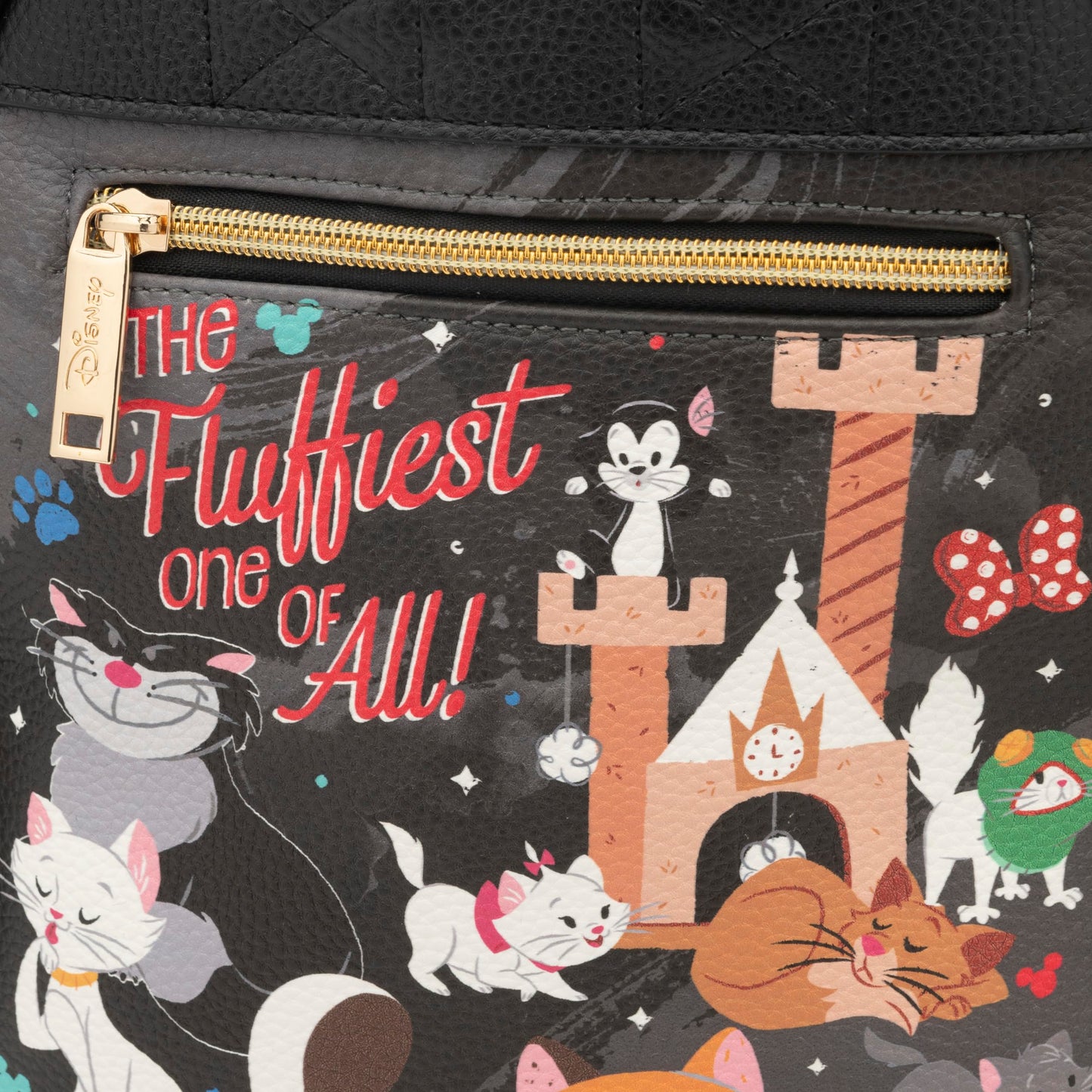 Wondapop - Disney Cats 11"" Vegan Leather Fashion Mini Backpack, Black