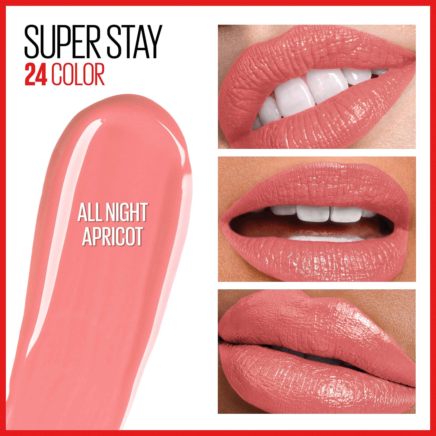 Maybelline Super Stay 24, 2-Step Liquid Lipstick Makeup, Long Lasting Highly Pigmented Color with Moisturizing Balm, All Night Apricot, Nude Orange, 1