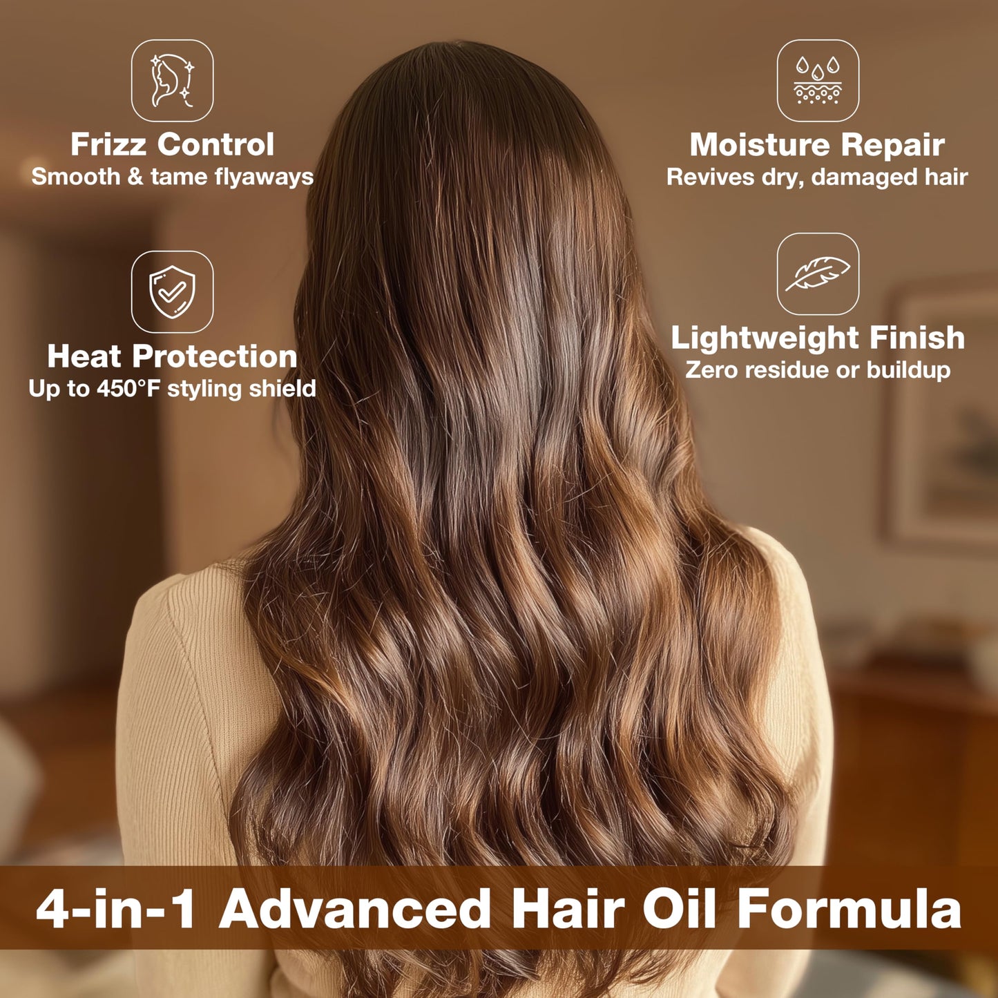 GK HAIR Oil - Argan Oil Heat Protectant Serum -Lightweight Hair Serum -Perfect For Keratin,Frizzy, Curly, Dry & Damaged ends-Adds Shine