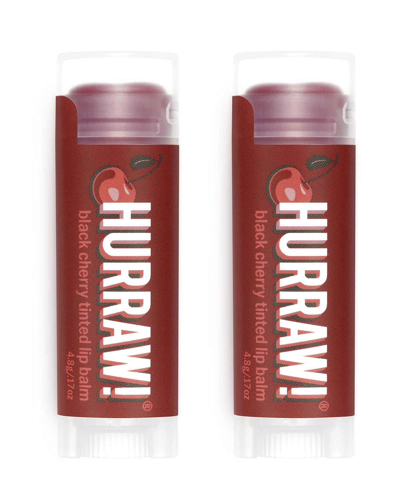 Hurraw! Black Cherry Tinted Lip Balm, 2 Pack: (Sheer Red Tint) Organic, Certified Vegan, Cruelty and Gluten Free. Non-GMO, 100% Natural Ingredients.