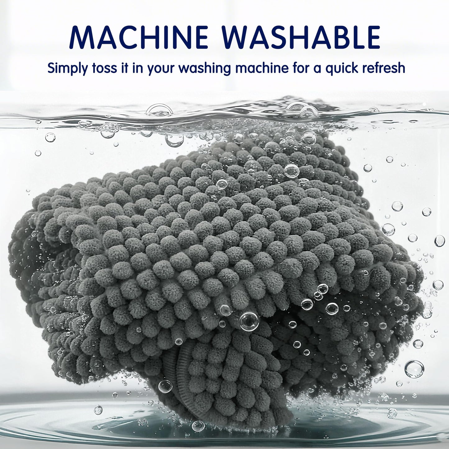 SUBRTEX Bathroom Rugs Chenille Bath Rug Soft Short Plush Bath Mat Soft Shower Mat Water Absorbent Shower Mat Quick Dry Machine Washable(Gray,16" x…