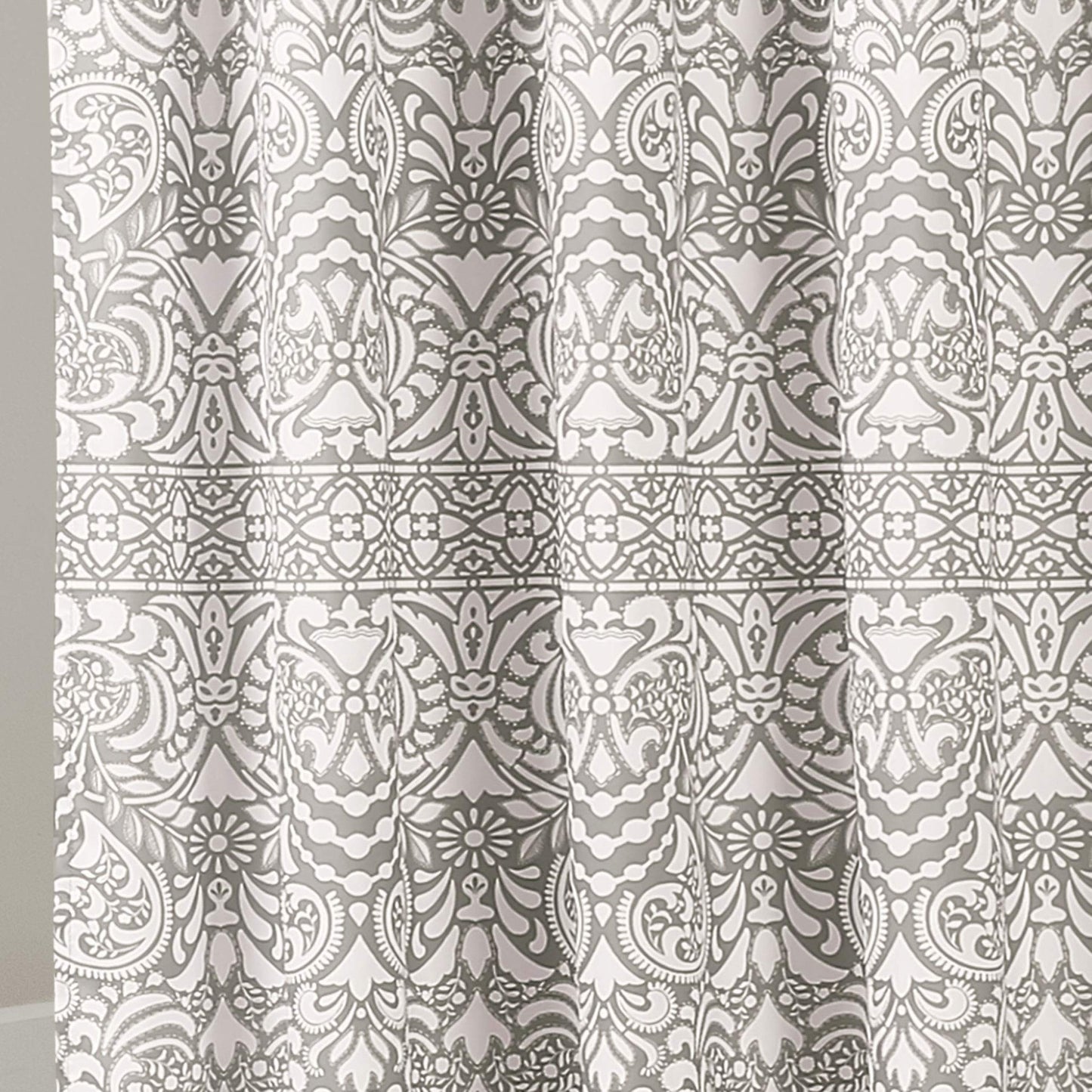 Lush Decor Boho Medallion Shower Curtain Single 72" W x 72" L Gray - Boho Shower Curtains for Bathroom Decor - Gray Bathroom Curtain
