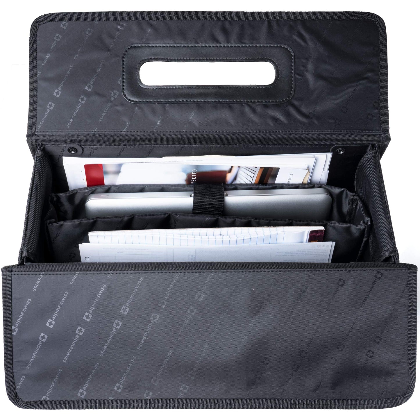 Alpine Swiss Rolling Briefcase | Laptop Bag For Men & Women | Hard Side Catalog Case on Wheels | Legal Size File Dividers | Lawyers Attache Case