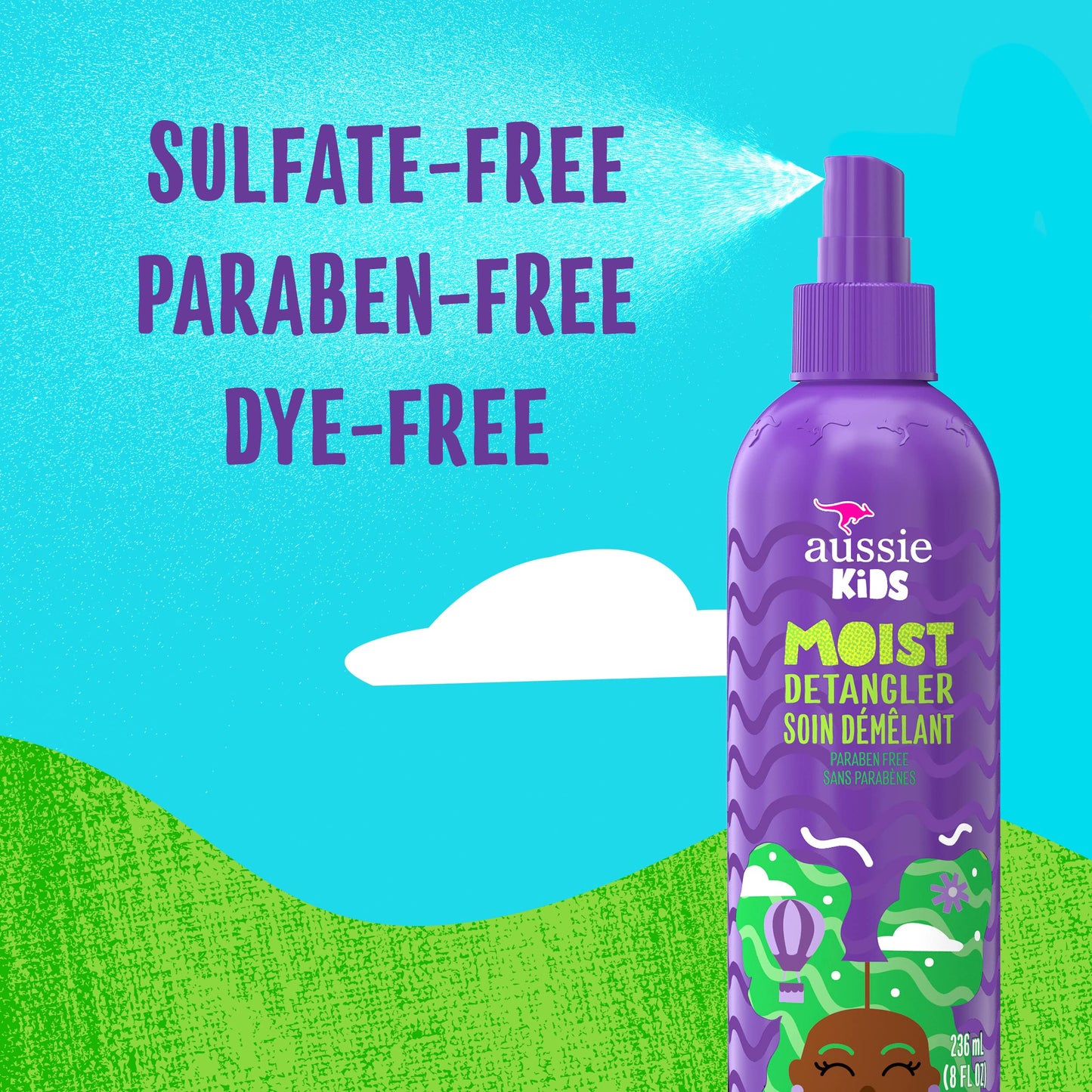 Aussie Kids Moist Detangler for Kids, 8 fl oz
