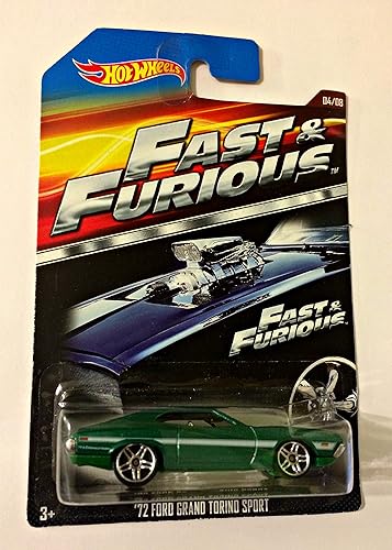 Hot Wheels 2015 Fast and Furious Release Exclusive Green '72 Ford Grand Torino Sport #4/8 DIE-CAST