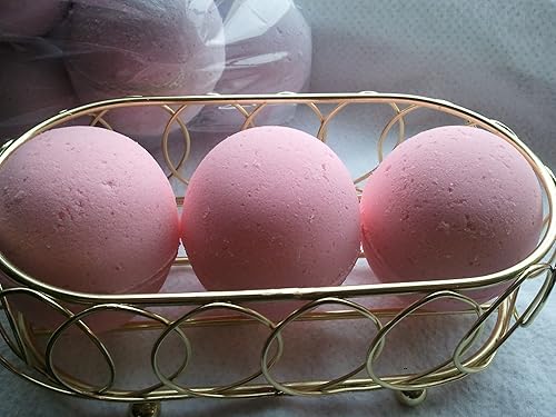 Spa Pure Shortcake Bath Bombs: 3 Strawberry Shortcake Luxury Bath Bombs, Large 5 Oz, Handmade in The USA with Shea, Mango and Cocoa Butter, Ultra…