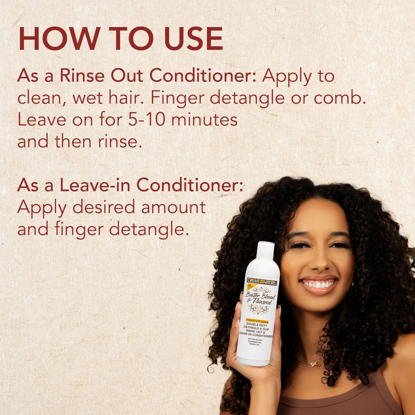 Creme of Nature Double Duty Detangle and Slip Shampoo with Butter Blend, Flaxseed and Argan Oil, Moisture-Rich Elongating Cleanser for Natural, Curly