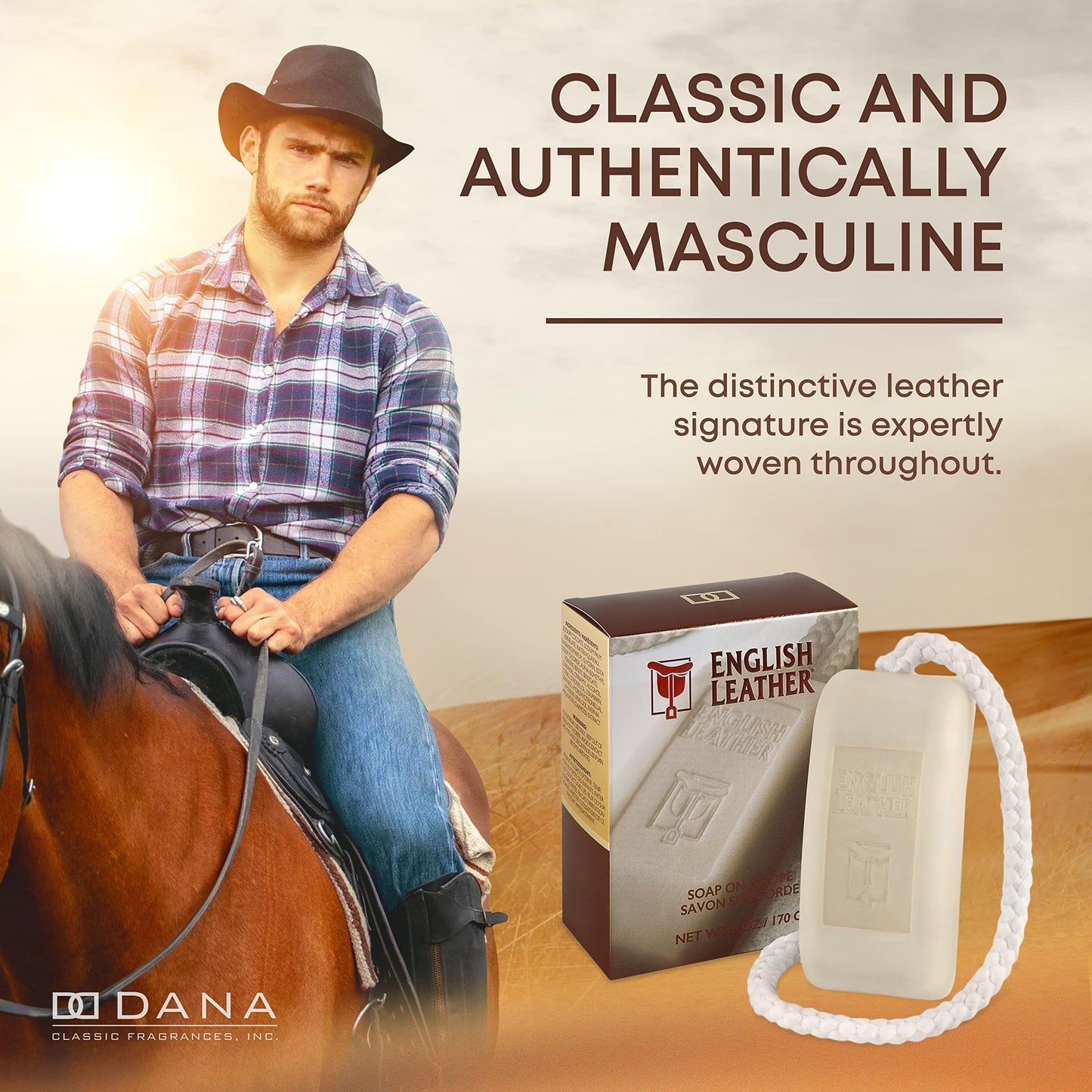 Dana English Leather Fragrance Soap On A Rope for Men Beauty & Personal Care Dana