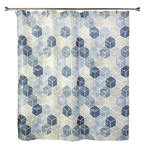 SKL Home Cubes Shower Curtain, Blue
