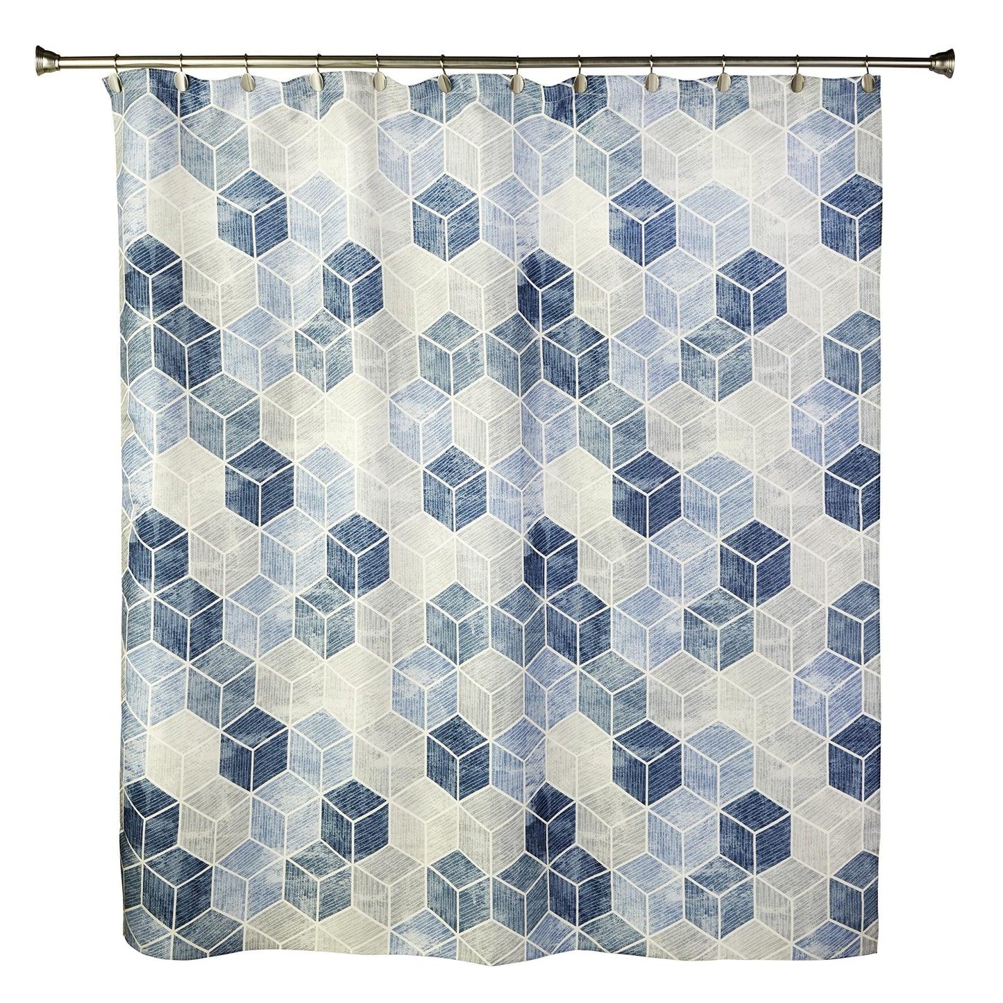 SKL Home Cubes Shower Curtain, Blue