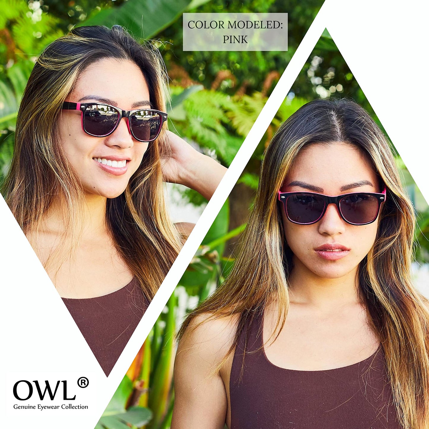 OWL Retro 80’s Two Tone Black - White Vintage Smoke Lens Sunglasses