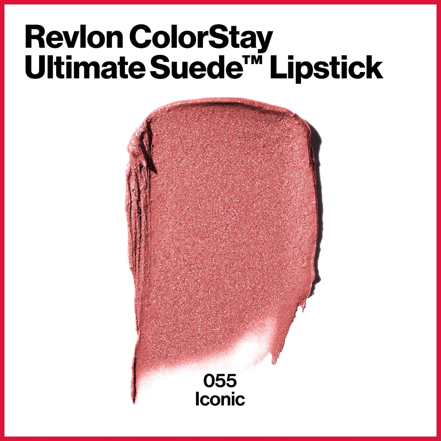 REVLON Lipstick, ColorStay Ultimate Suede Lipstick, High Impact Lip color with Moisturizing Creamy Formula, Infused with Vitamin E, 055 Iconic, 0.09