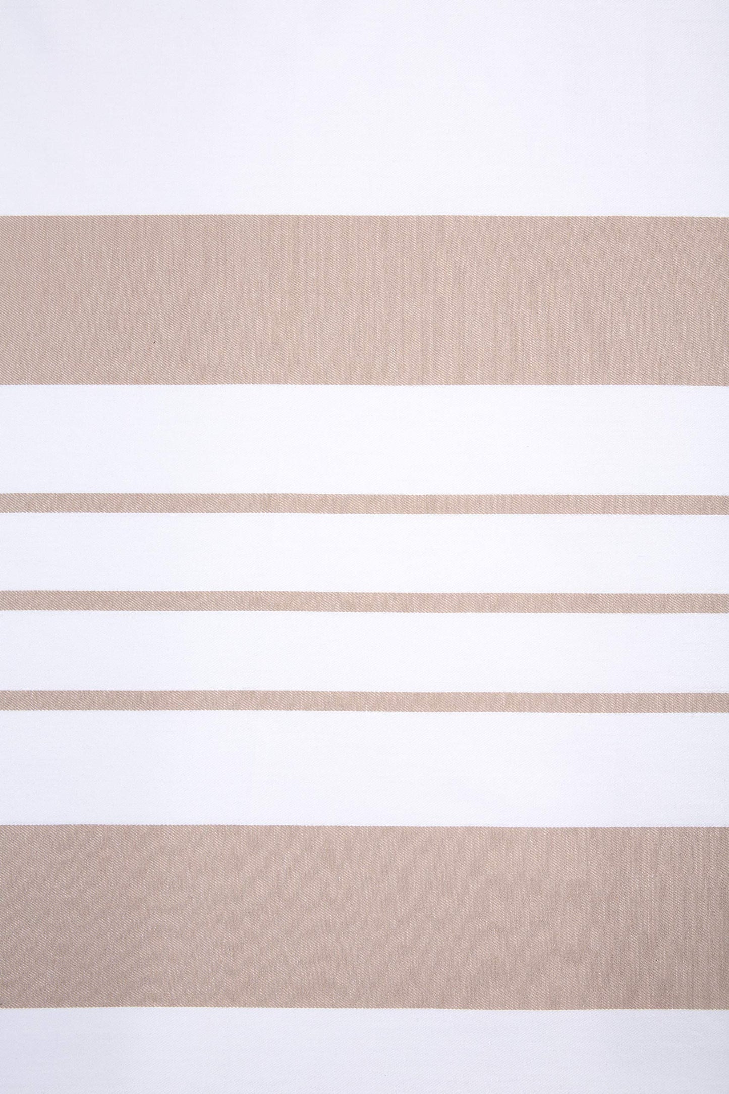 Sticky Toffee White and Tan Striped Shower Curtain 72x72 in - Woven Cotton Fabric for Bathroom, Farmhouse Boho Style, Oeko-Tex Cotton